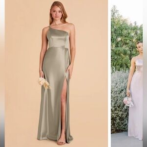 Birdy Grey Moss Shiny Satin. Size Small